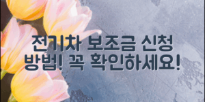 2023 전기차 보조금 신청 방법, 꼭 확인하세요!