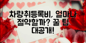 차량취등록세계산, 얼마나 절약할 수 있을까?