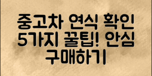 ** 차량 연식 확인 방법 5가지로 중고차 안심 구매하기