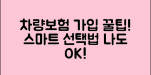 차량보험가입요령, 스마트하게 선택하는 법!