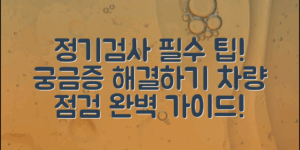 차량 정기검사를 위해 필요한 방법과 궁금증을 해결해 드립니다.