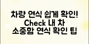 **차량 연식 확인법: 소중한 내 차, 연식 쉽게 확인하는 팁**